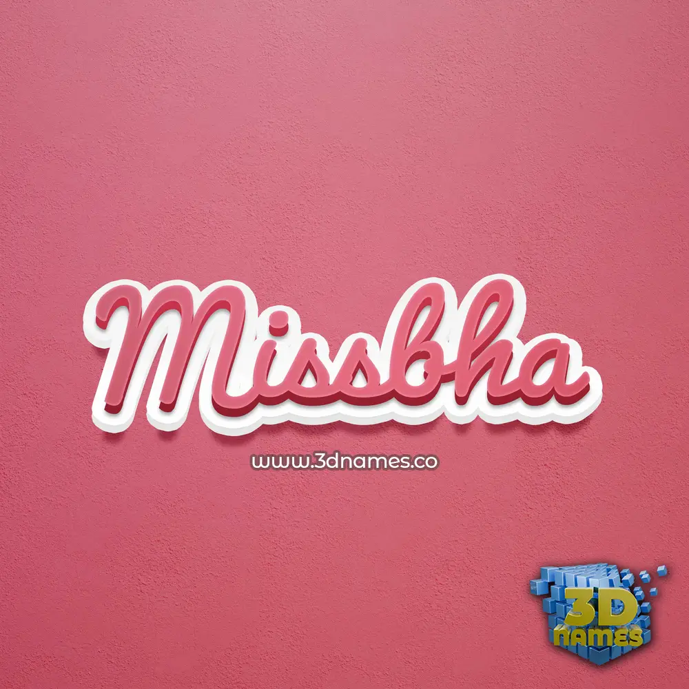 missbha in Red Scribble style - 3D name wallpaper