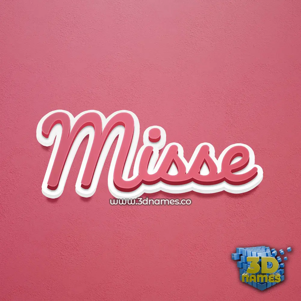misse in Red Scribble style - 3D name wallpaper