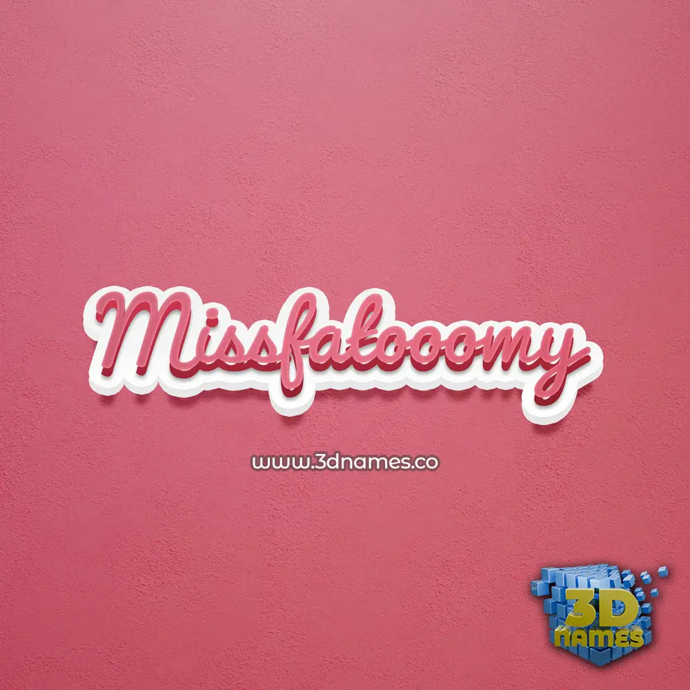 missfatooomy in Red Scribble style - 3D name wallpaper