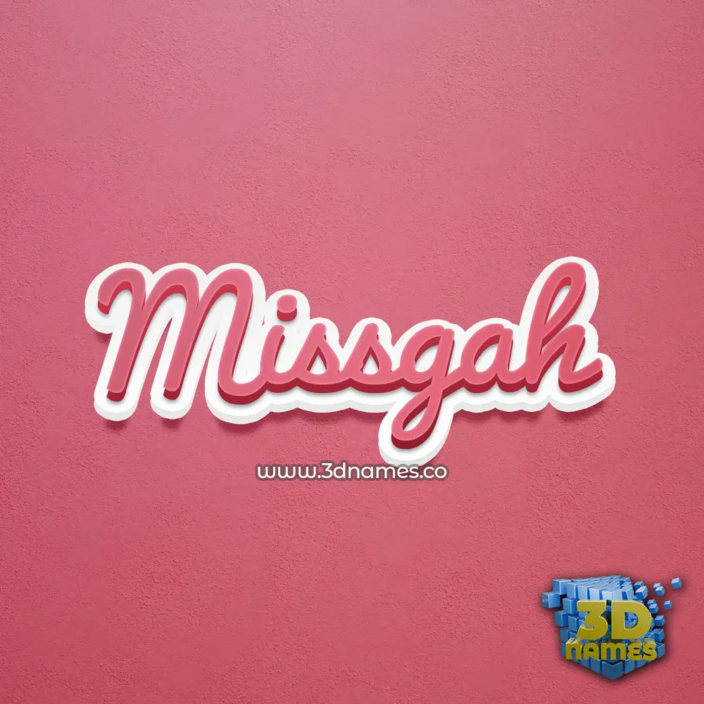 missgah in Red Scribble style - 3D name wallpaper