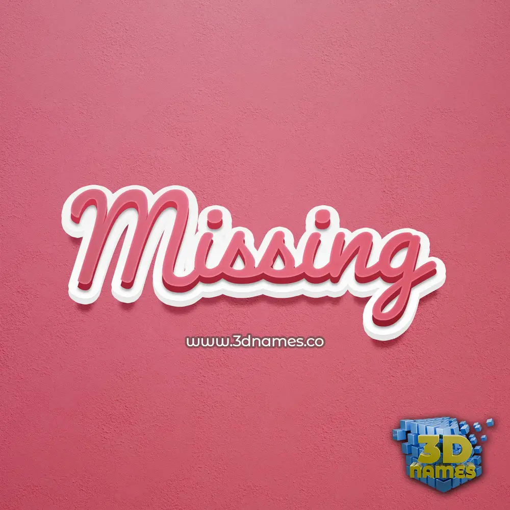 missing in Red Scribble style - 3D name wallpaper