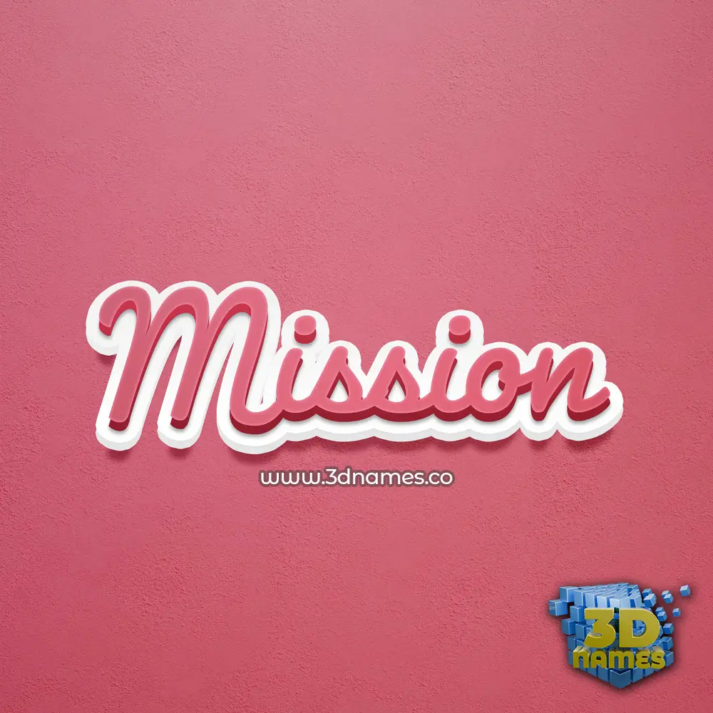 mission in Red Scribble style - 3D name wallpaper