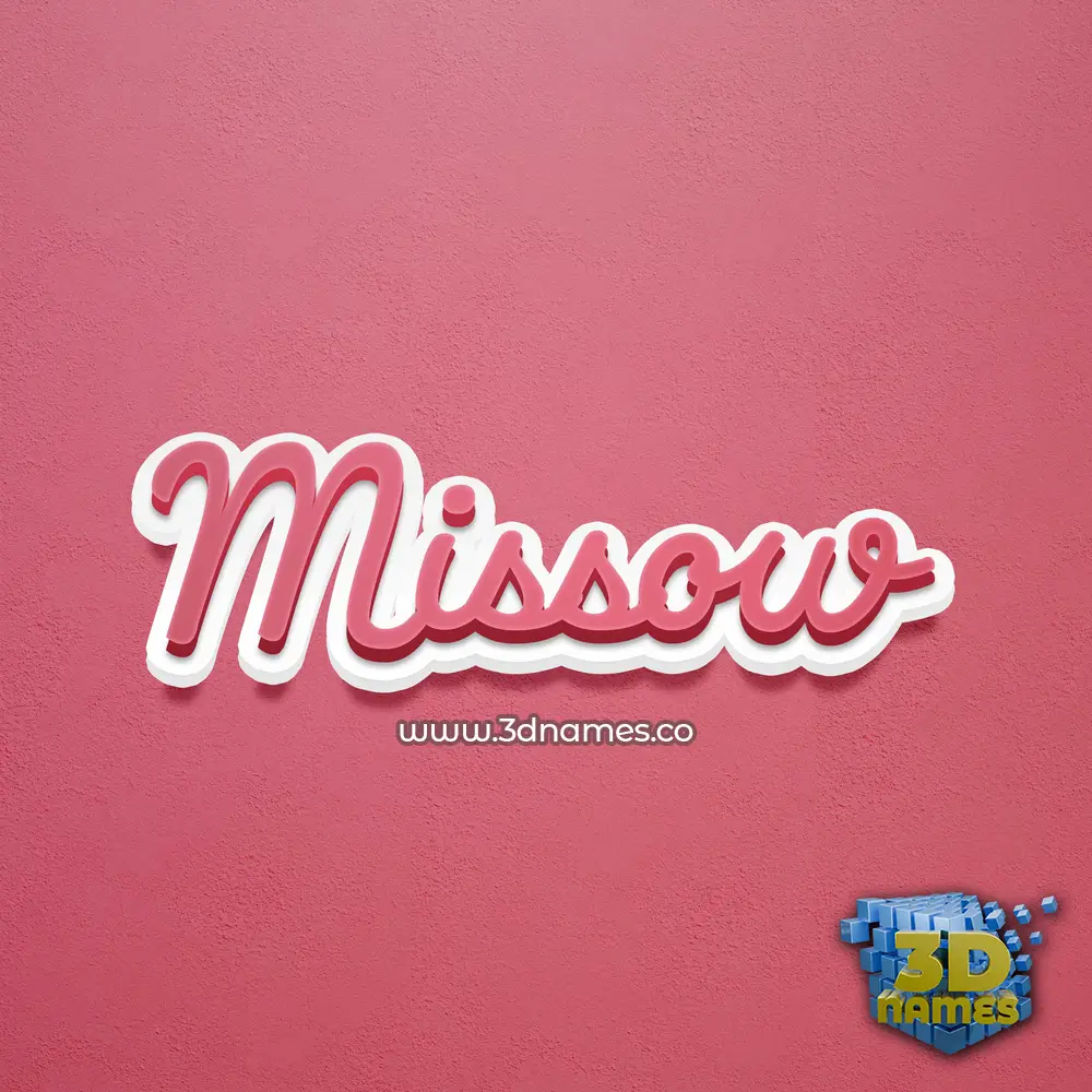 missow in Red Scribble style - 3D name wallpaper