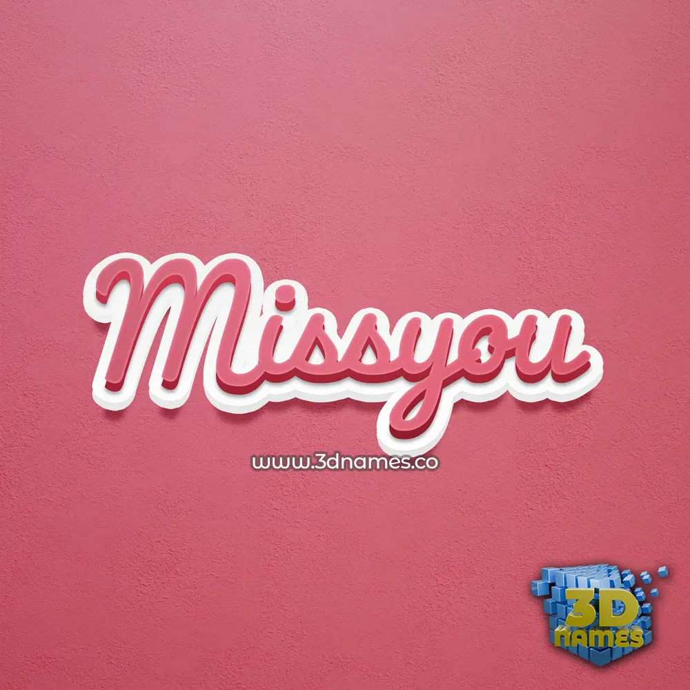 missyou in Red Scribble style - 3D name wallpaper