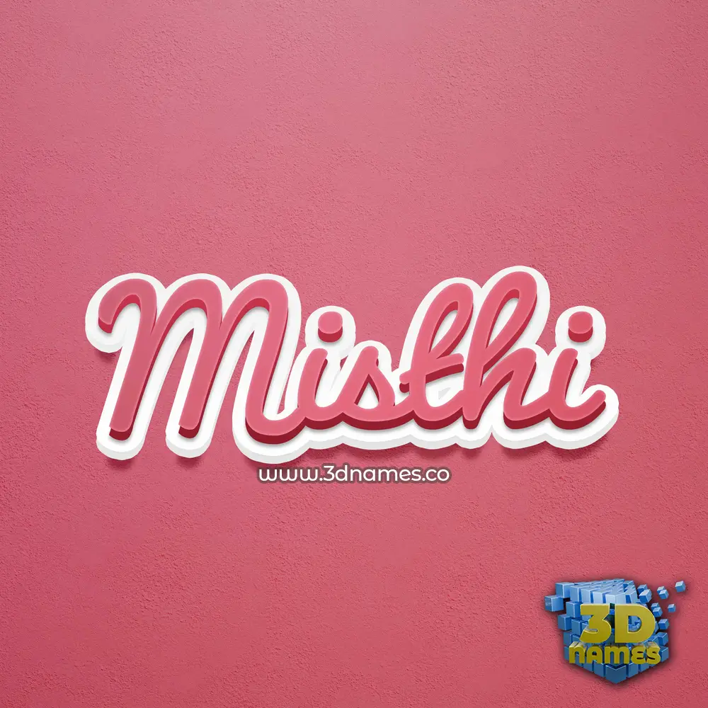 misthi in Red Scribble style - 3D name wallpaper