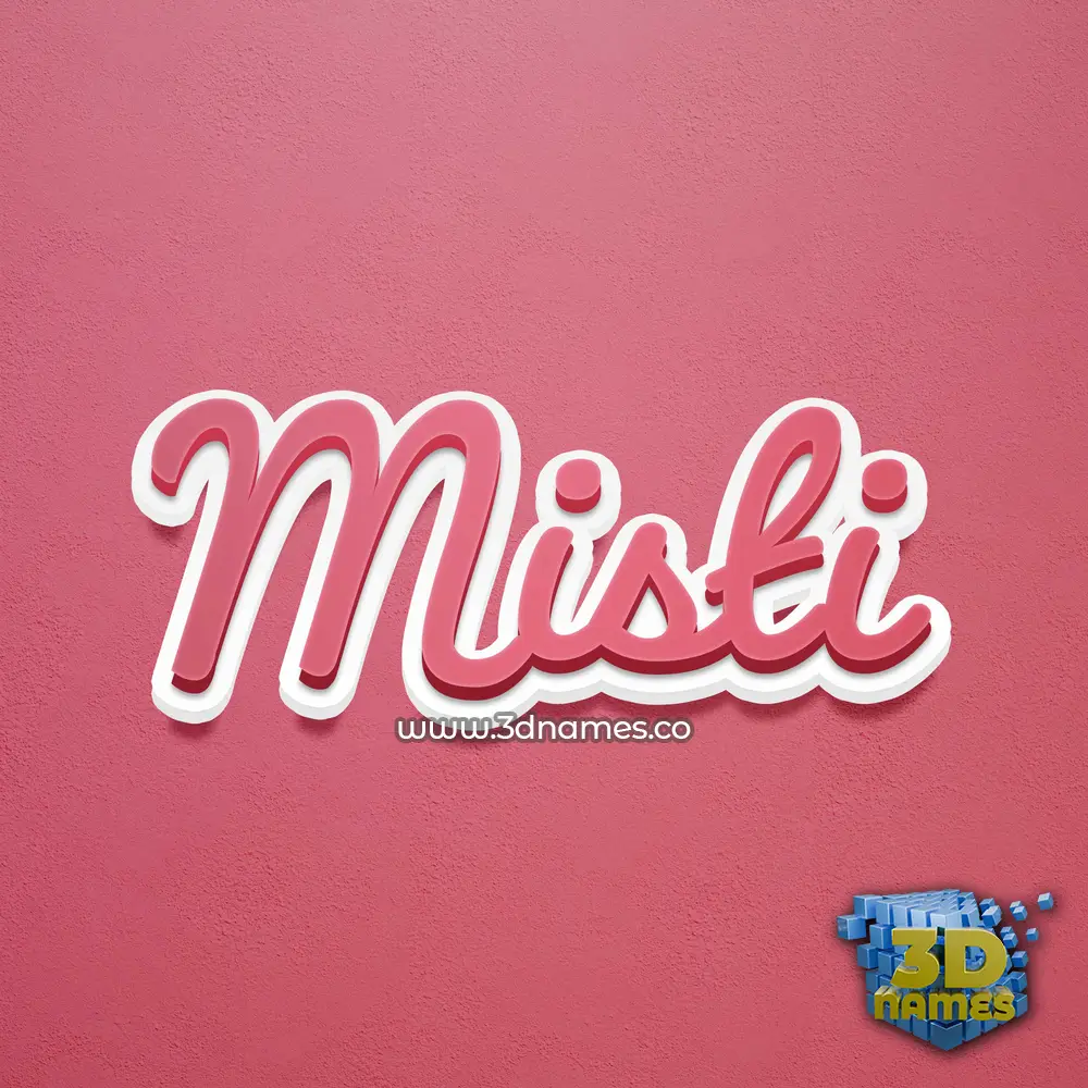 misti in Red Scribble style - 3D name wallpaper