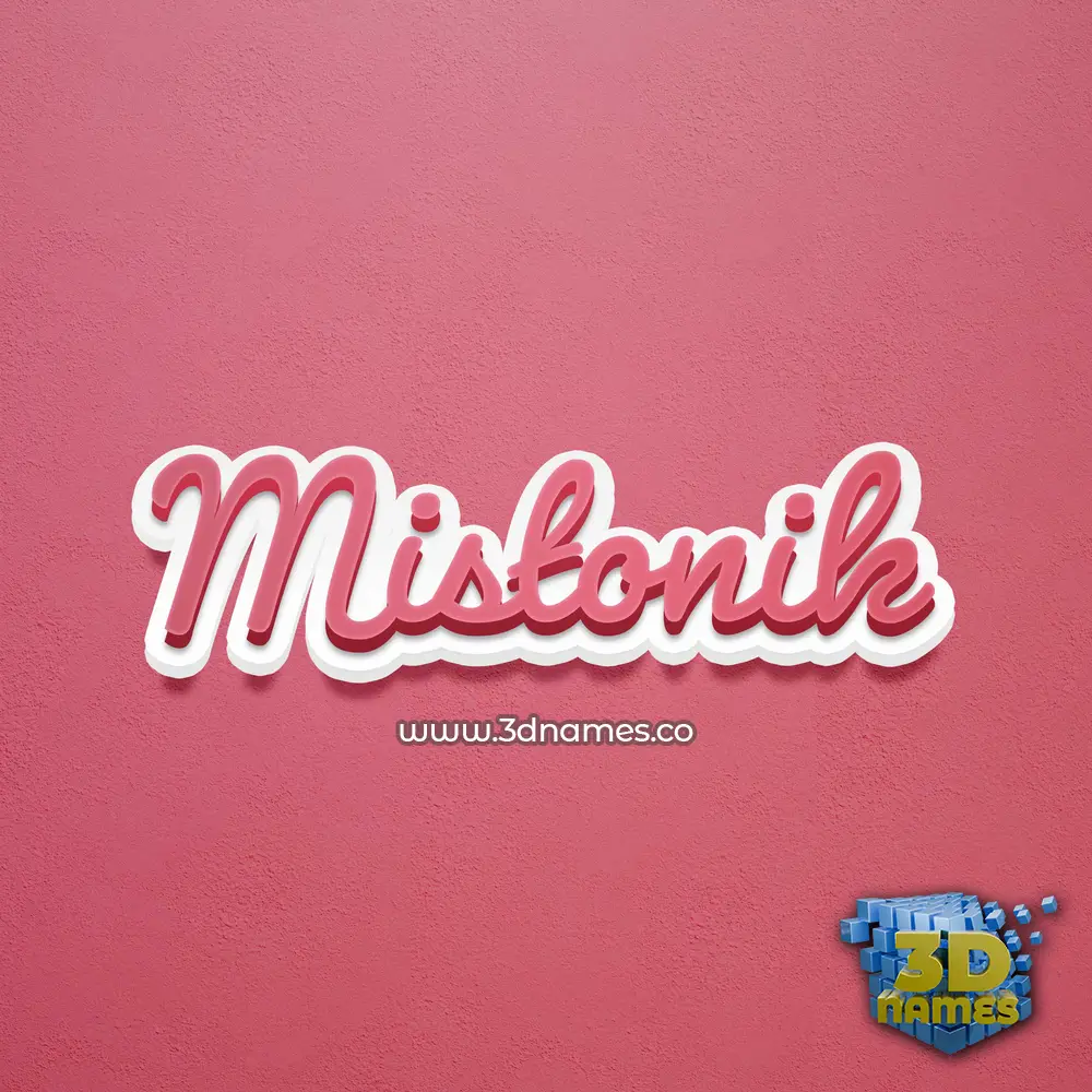 mistonik in Red Scribble style - 3D name wallpaper