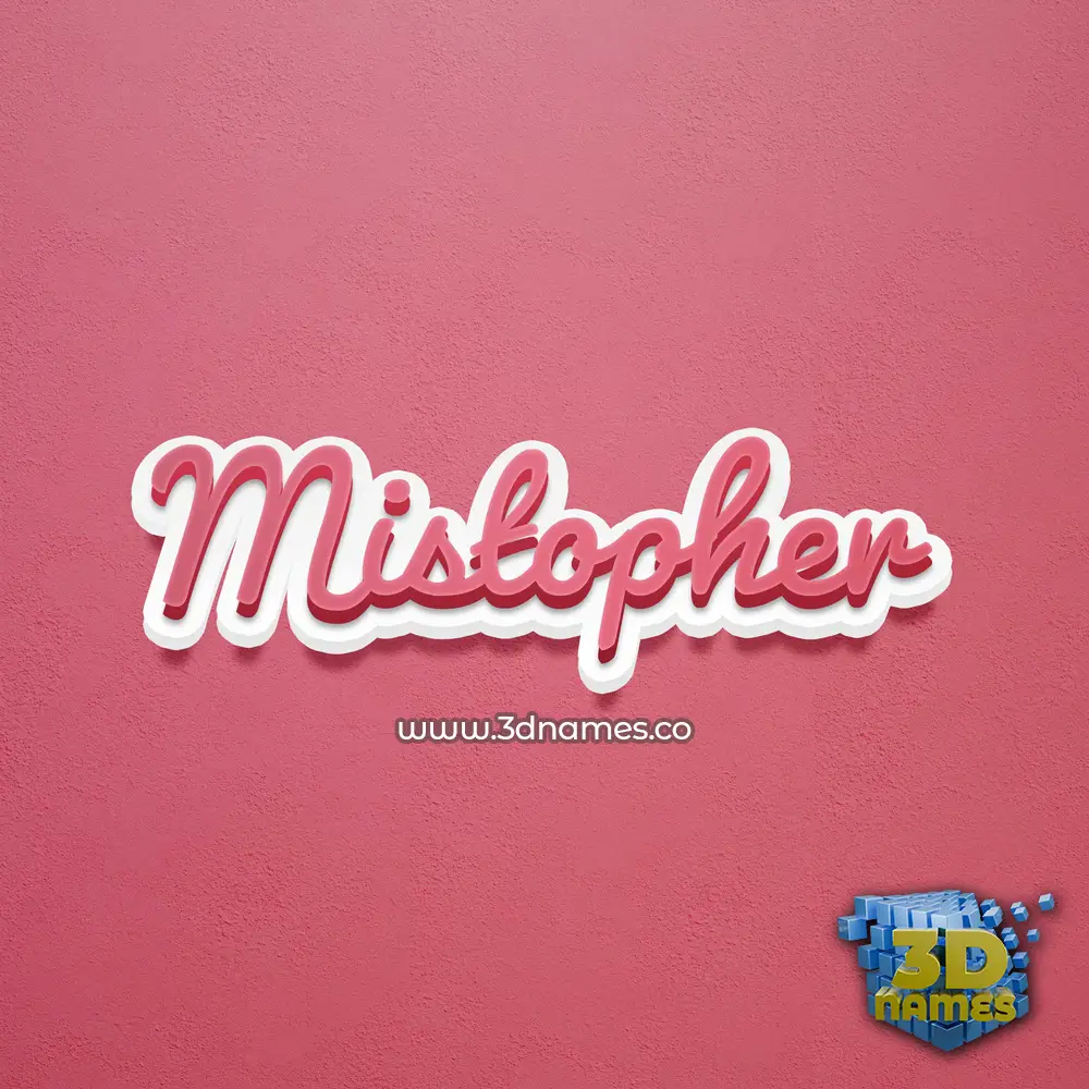 mistopher in Red Scribble style - 3D name wallpaper