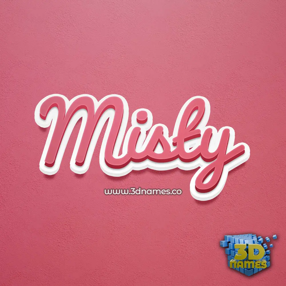 misty in Red Scribble style - 3D name wallpaper