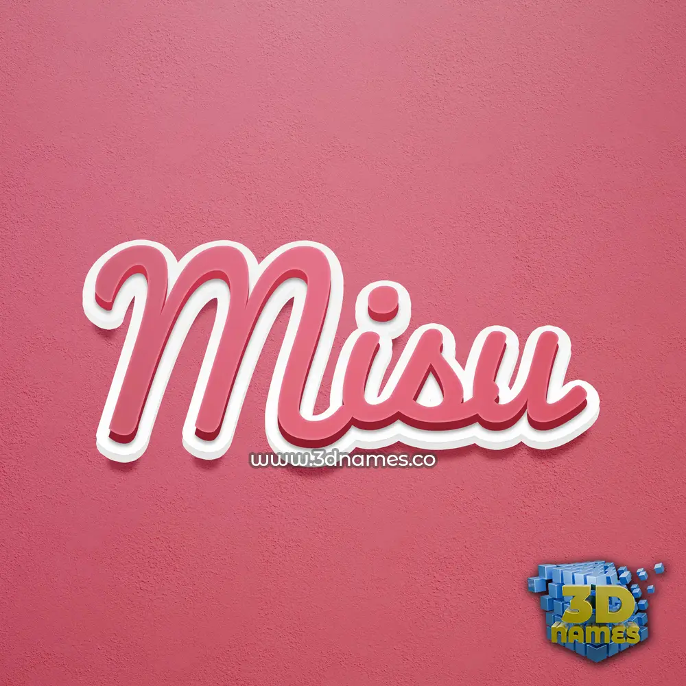misu in Red Scribble style - 3D name wallpaper
