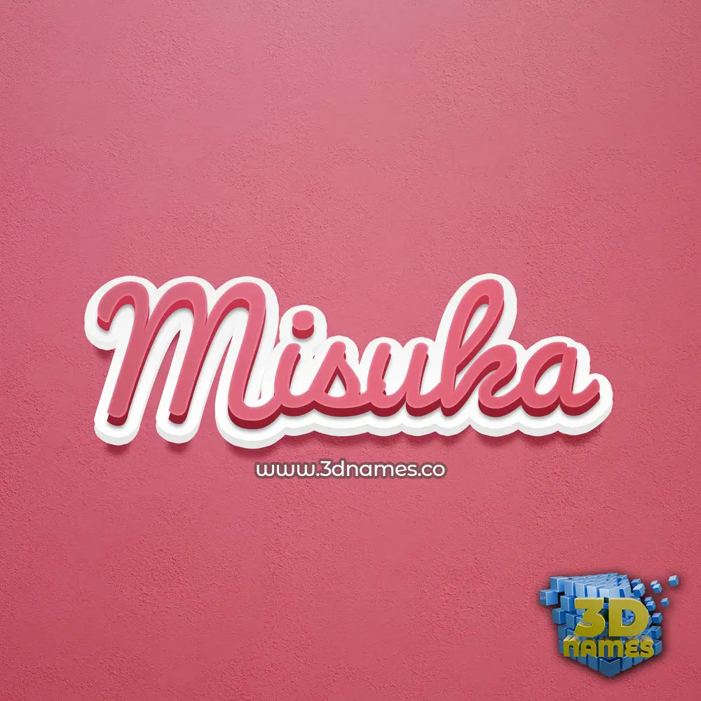 misuka in Red Scribble style - 3D name wallpaper