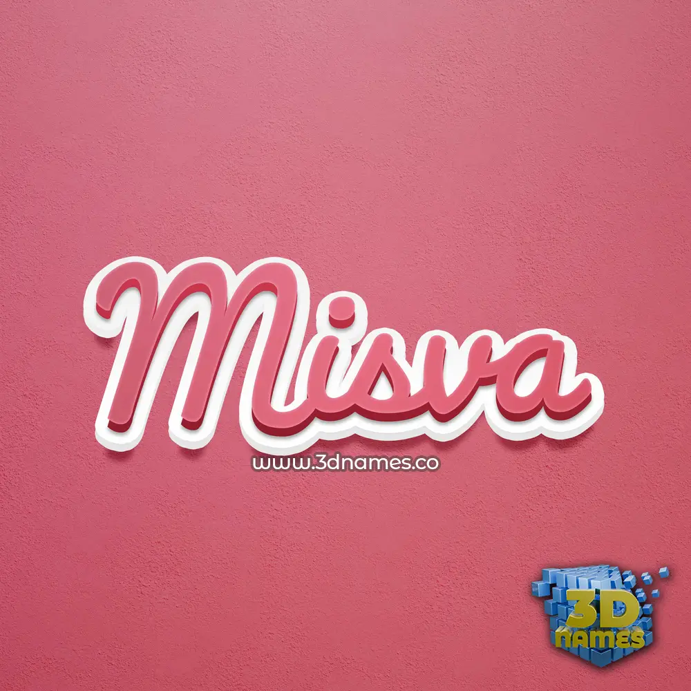 misva in Red Scribble style - 3D name wallpaper