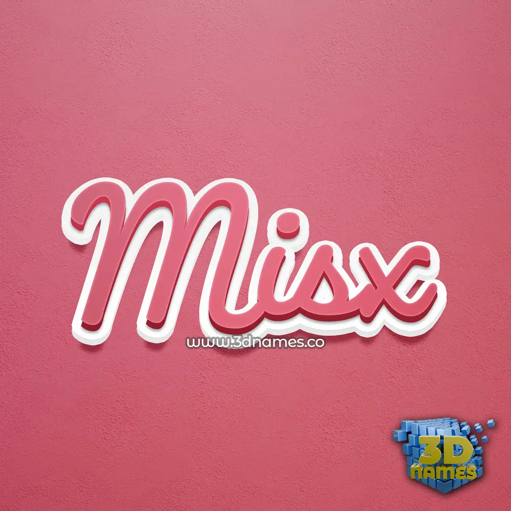 misx in Red Scribble style - 3D name wallpaper