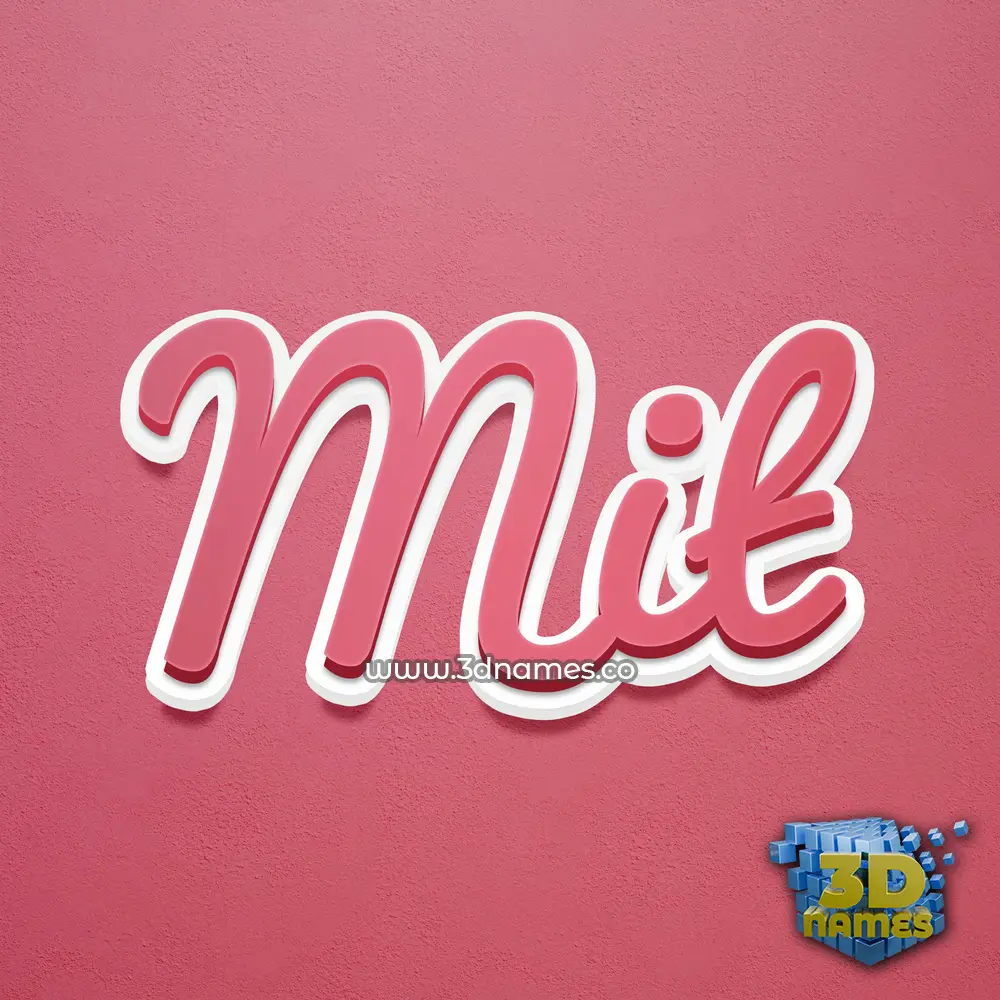 mit in Red Scribble style - 3D name wallpaper