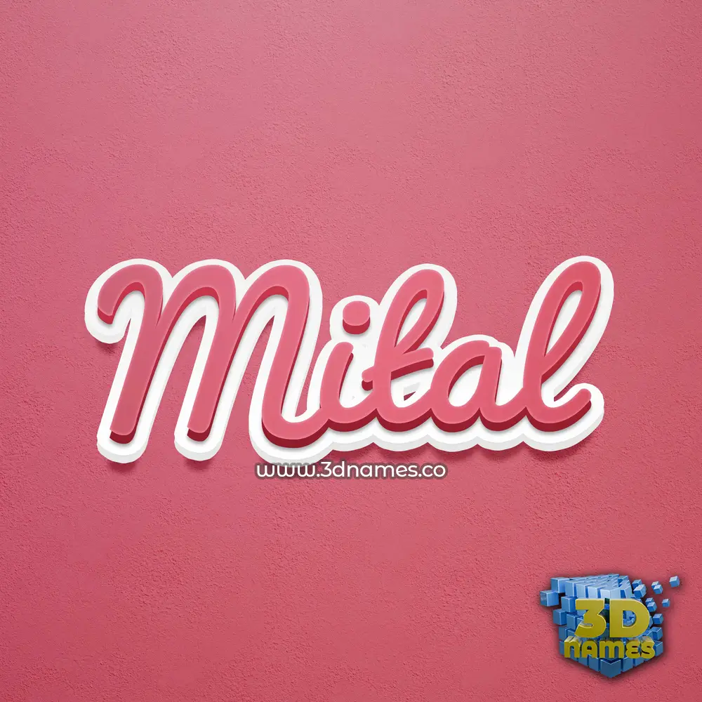 mital in Red Scribble style - 3D name wallpaper