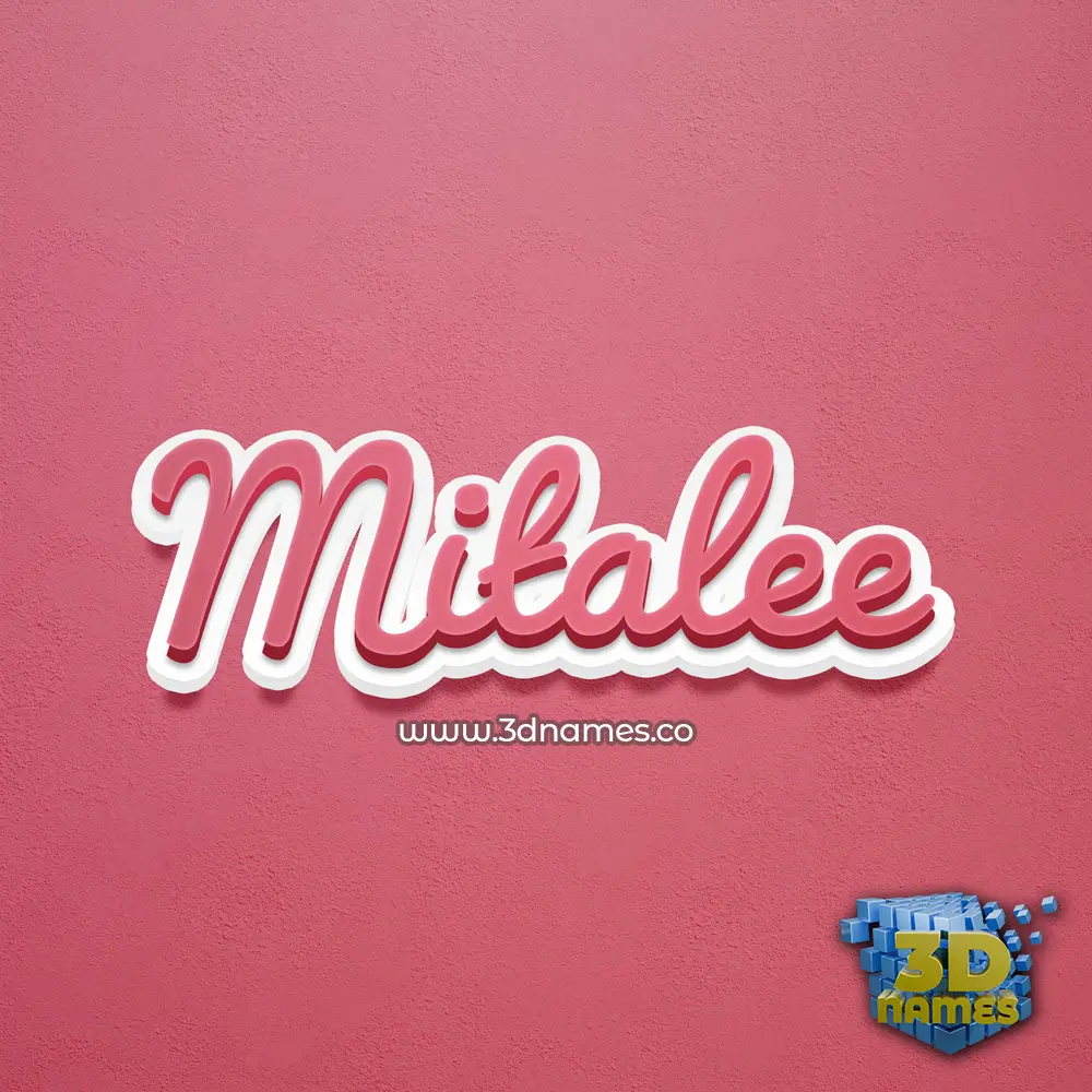 mitalee in Red Scribble style - 3D name wallpaper