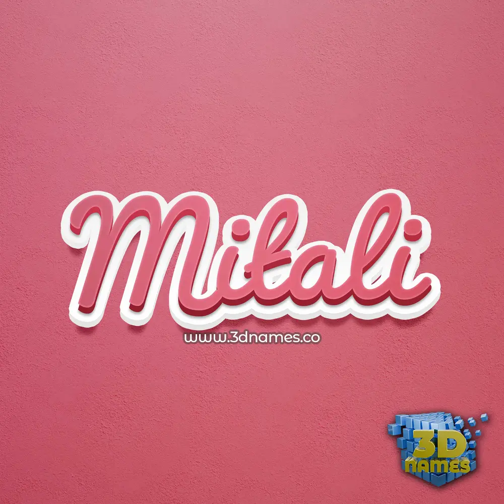 mitali in Red Scribble style - 3D name wallpaper