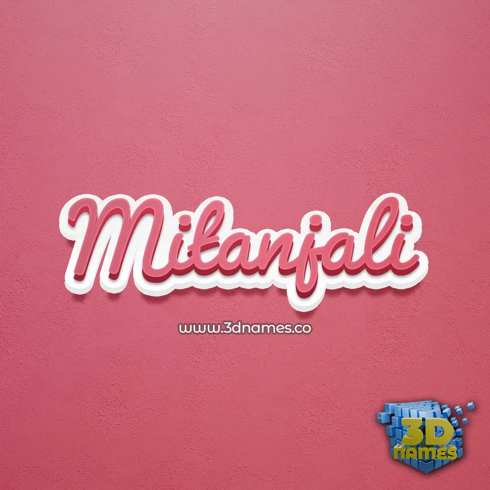 mitanjali in Red Scribble style - 3D name wallpaper
