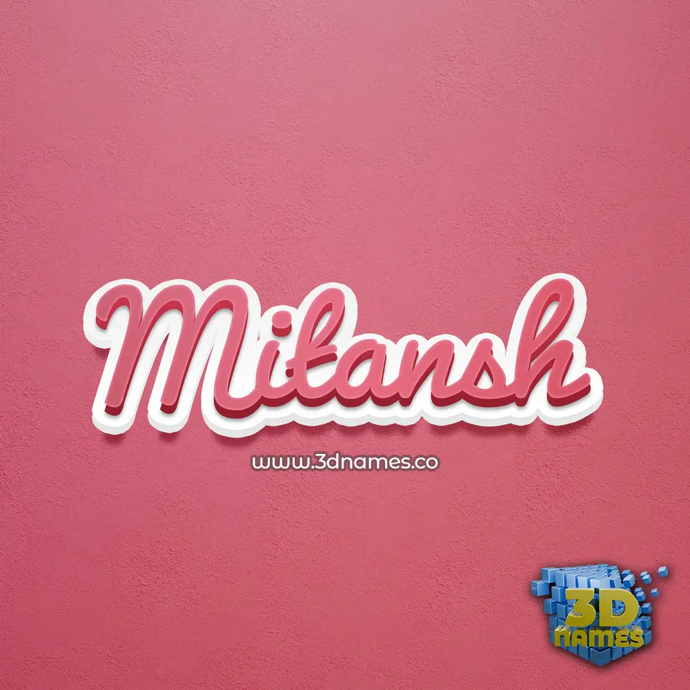 mitansh in Red Scribble style - 3D name wallpaper