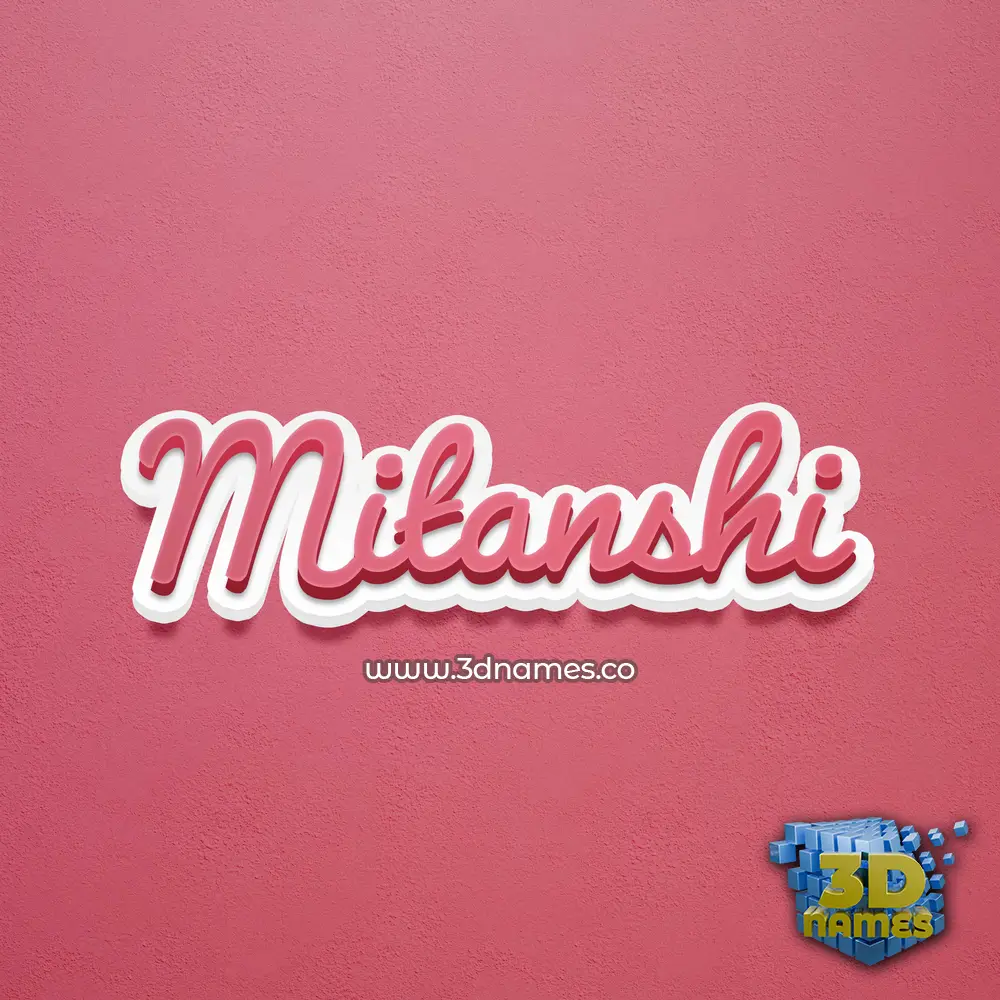 mitanshi in Red Scribble style - 3D name wallpaper