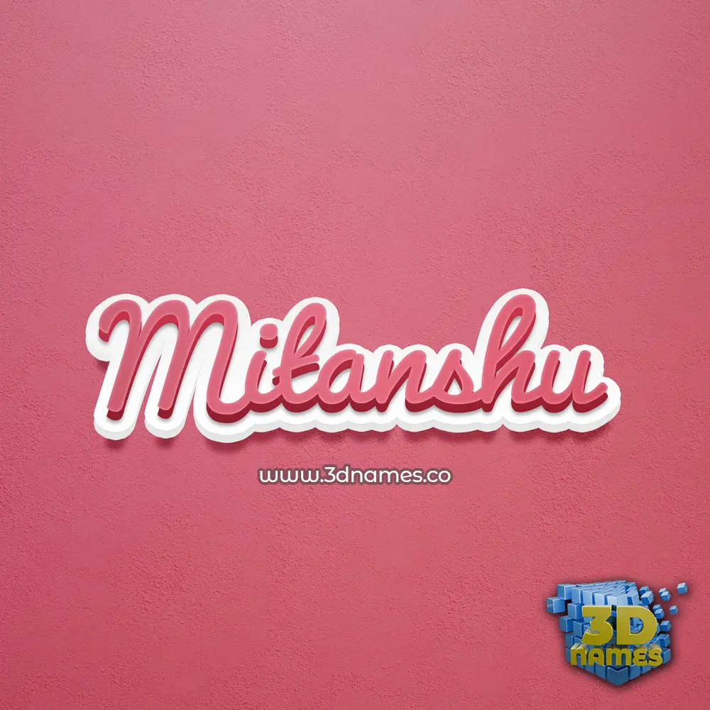 mitanshu in Red Scribble style - 3D name wallpaper