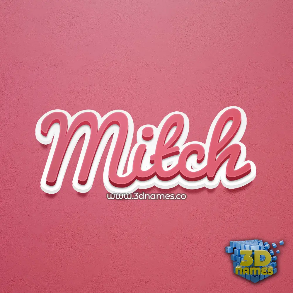 mitch in Red Scribble style - 3D name wallpaper