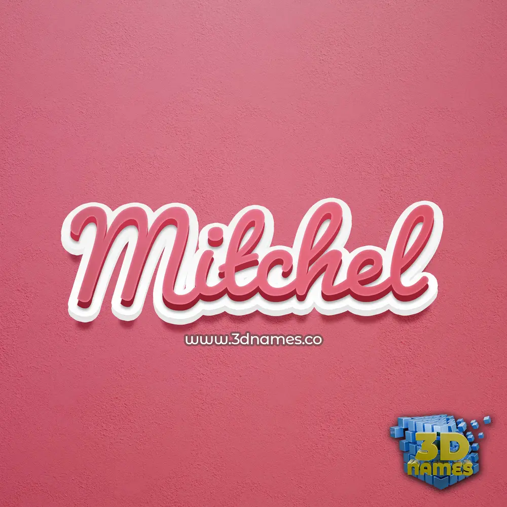 mitchel in Red Scribble style - 3D name wallpaper