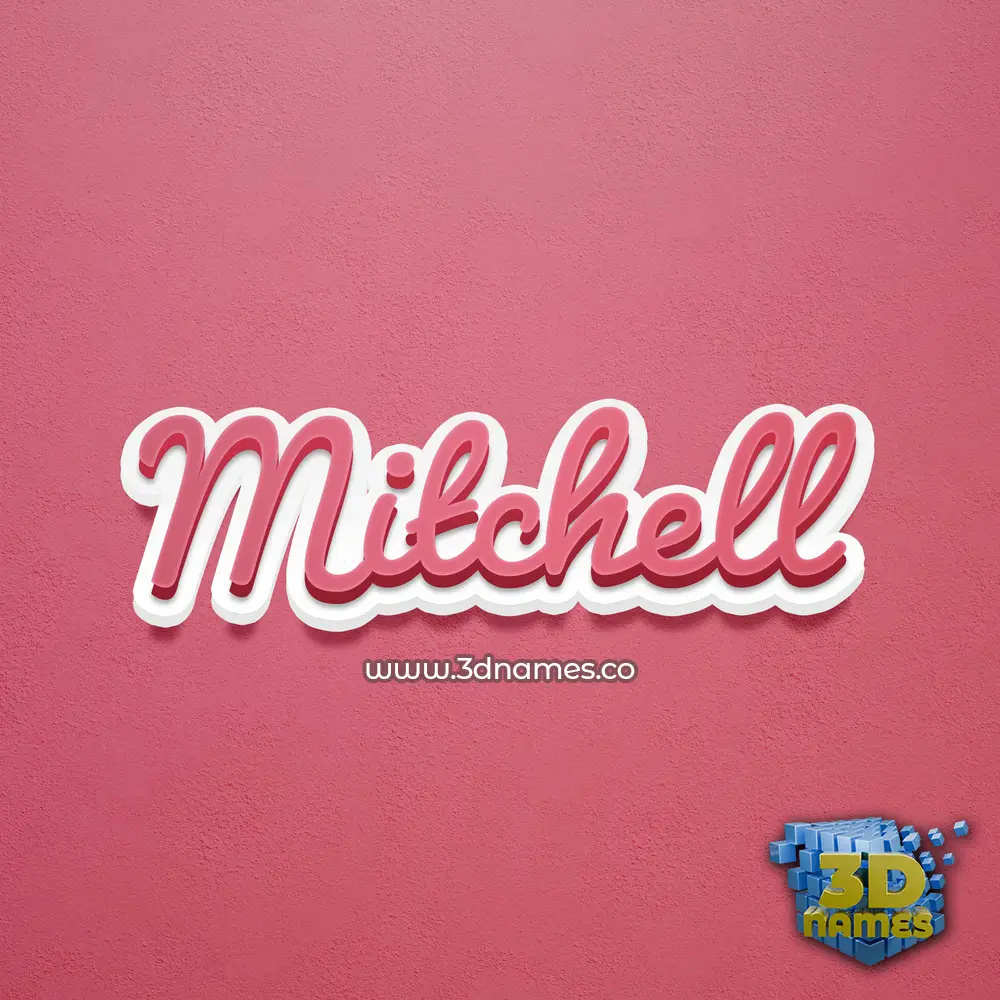 mitchell in Red Scribble style - 3D name wallpaper