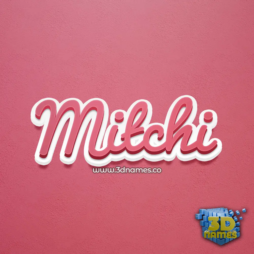 mitchi in Red Scribble style - 3D name wallpaper