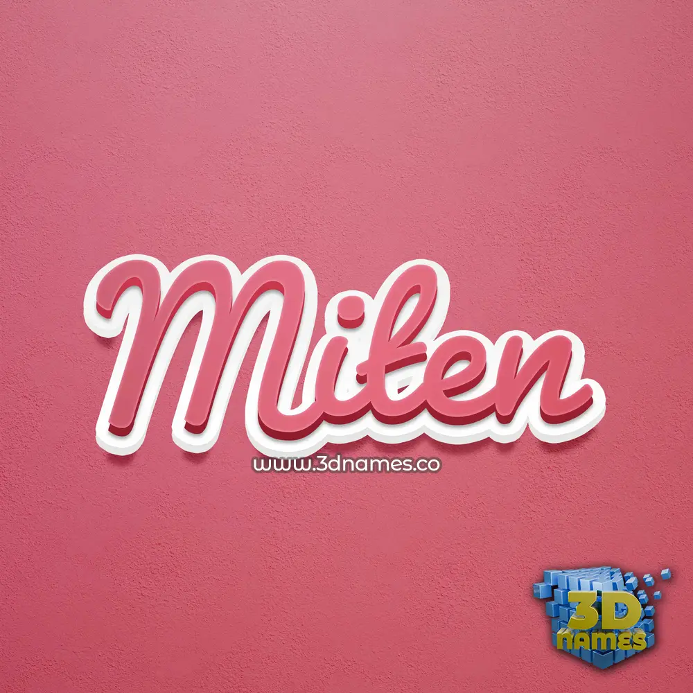 miten in Red Scribble style - 3D name wallpaper