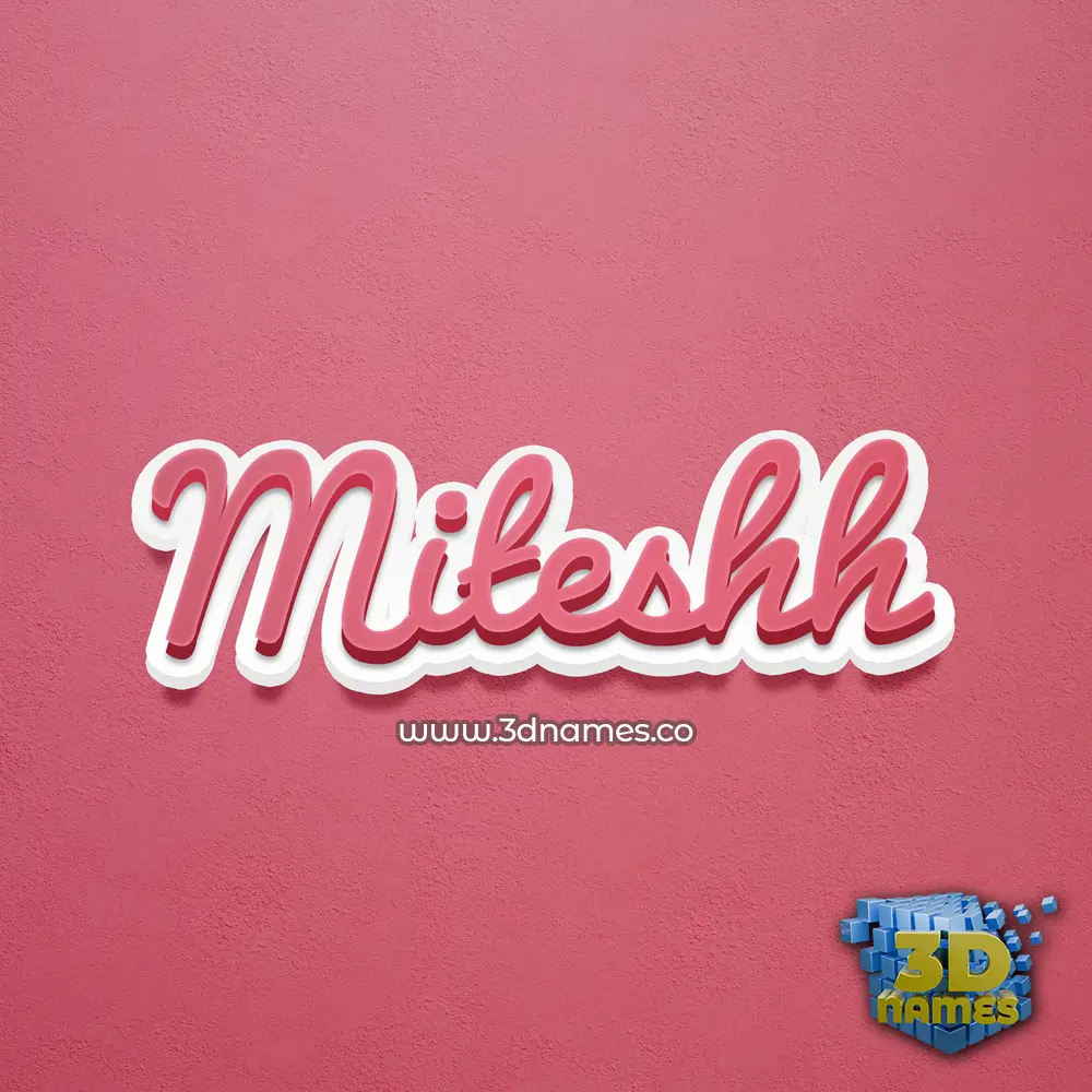 miteshh in Red Scribble style - 3D name wallpaper