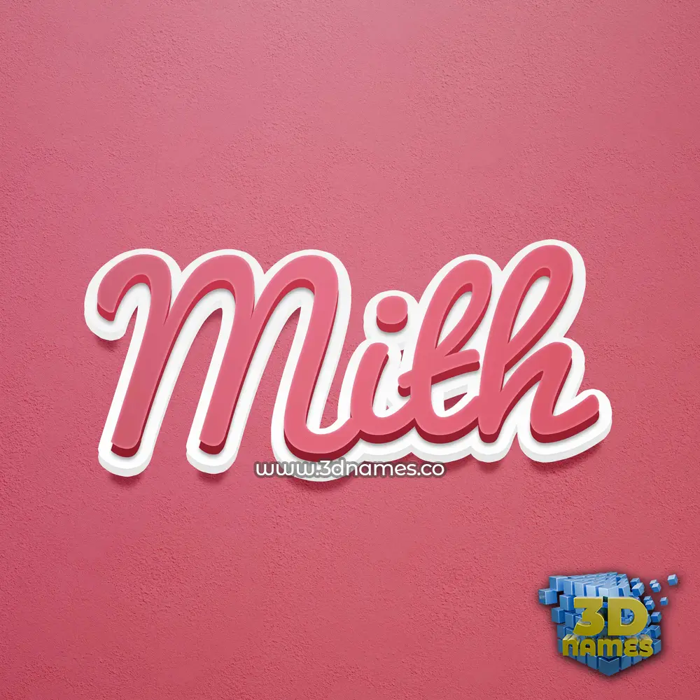 mith in Red Scribble style - 3D name wallpaper