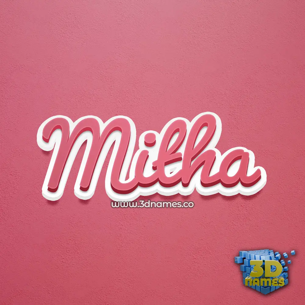 mitha in Red Scribble style - 3D name wallpaper
