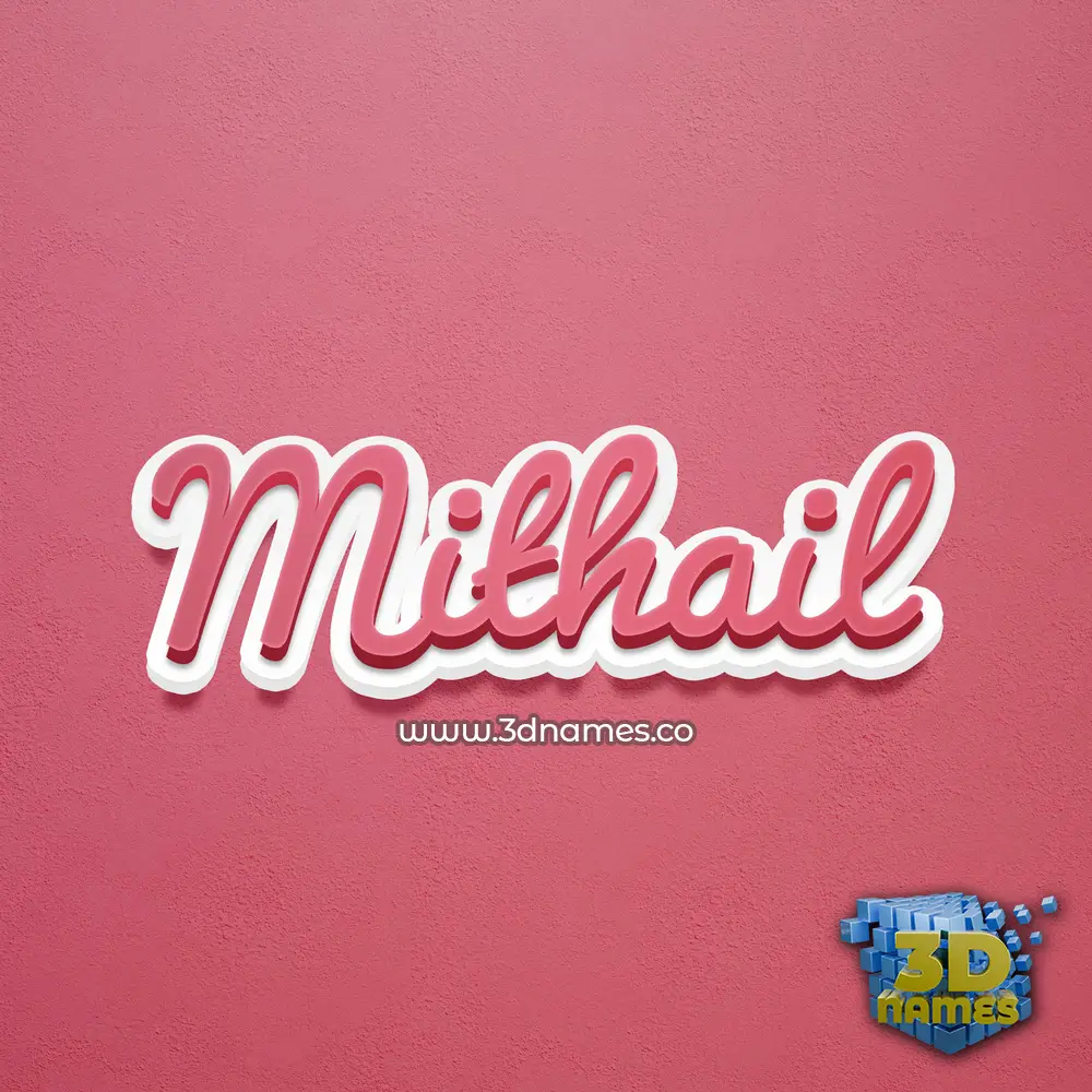 mithail in Red Scribble style - 3D name wallpaper