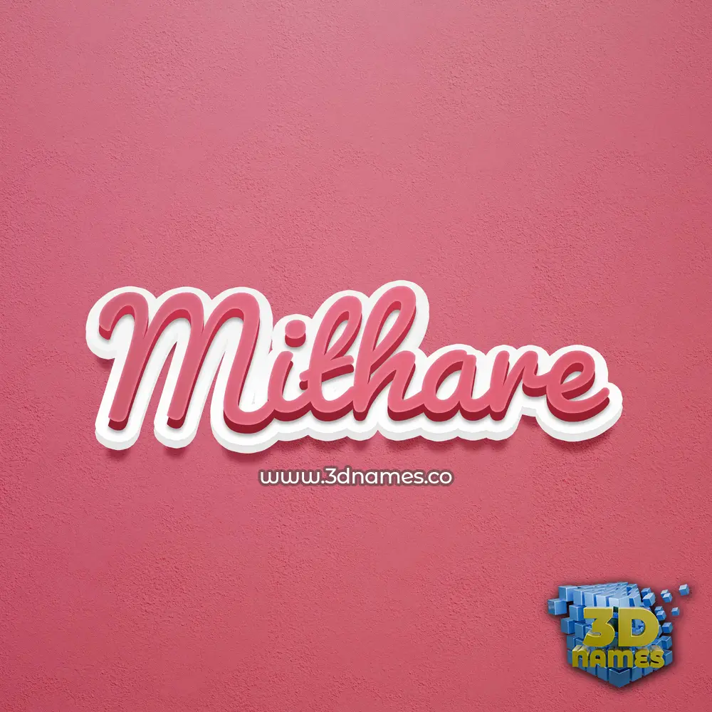 mithare in Red Scribble style - 3D name wallpaper