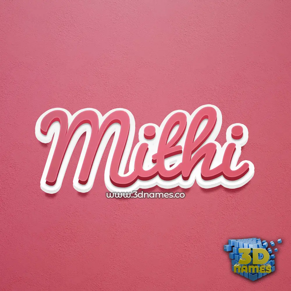 mithi in Red Scribble style - 3D name wallpaper