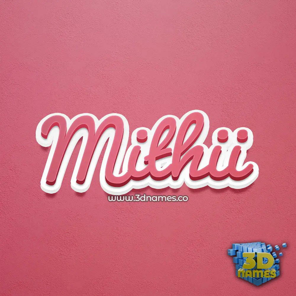 mithii in Red Scribble style - 3D name wallpaper