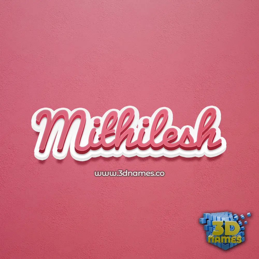 mithilesh in Red Scribble style - 3D name wallpaper