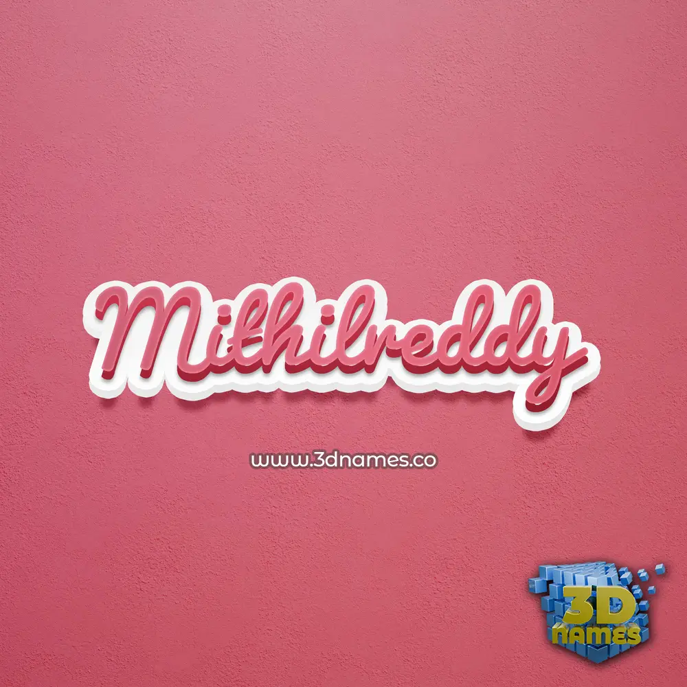 mithilreddy in Red Scribble style - 3D name wallpaper