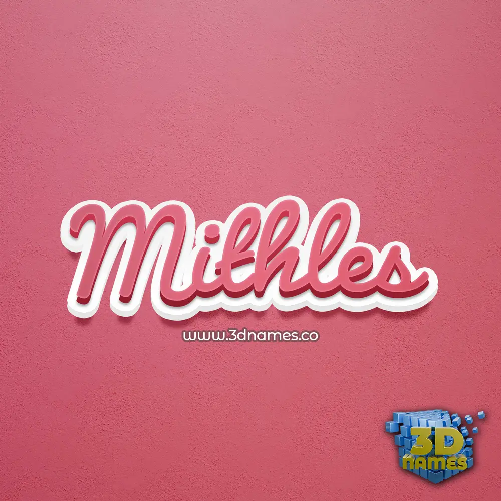 mithles in Red Scribble style - 3D name wallpaper