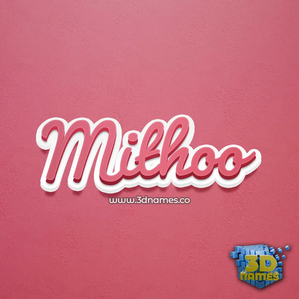 mithoo in Red Scribble style - 3D name wallpaper