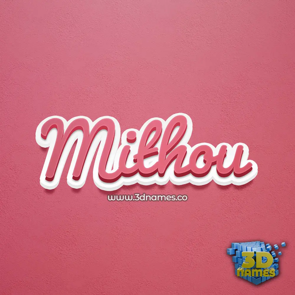 mithou in Red Scribble style - 3D name wallpaper