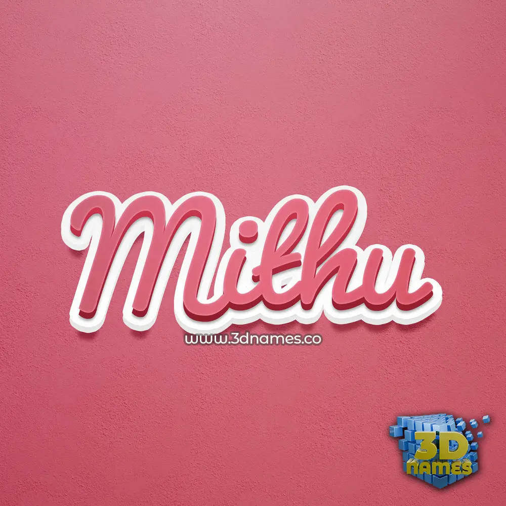 mithu in Red Scribble style - 3D name wallpaper