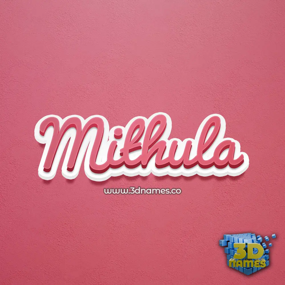 mithula in Red Scribble style - 3D name wallpaper