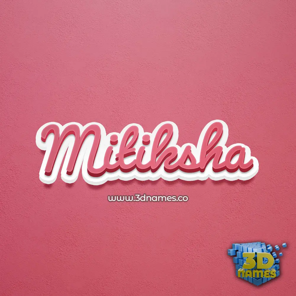 mitiksha in Red Scribble style - 3D name wallpaper