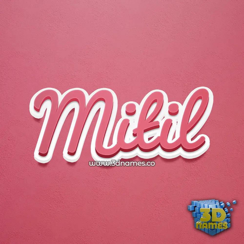 mitil in Red Scribble style - 3D name wallpaper