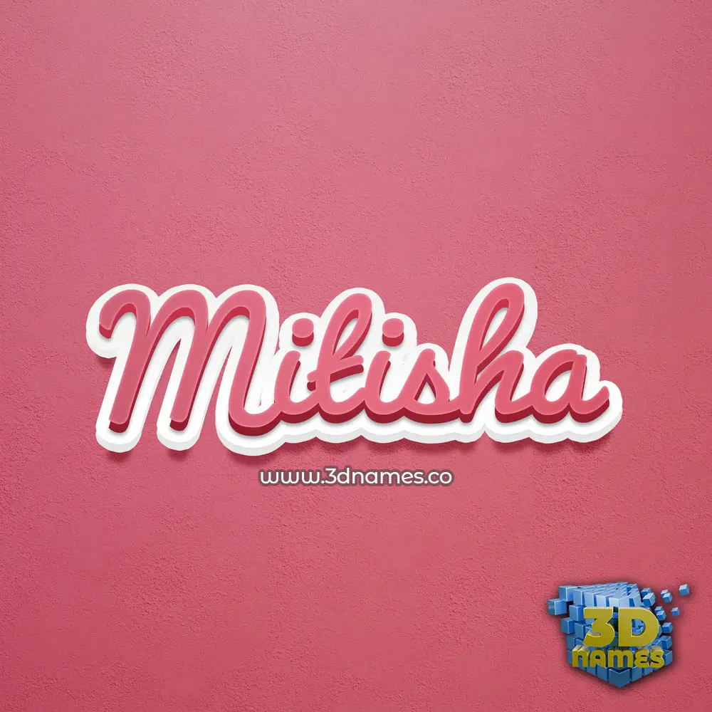 mitisha in Red Scribble style - 3D name wallpaper