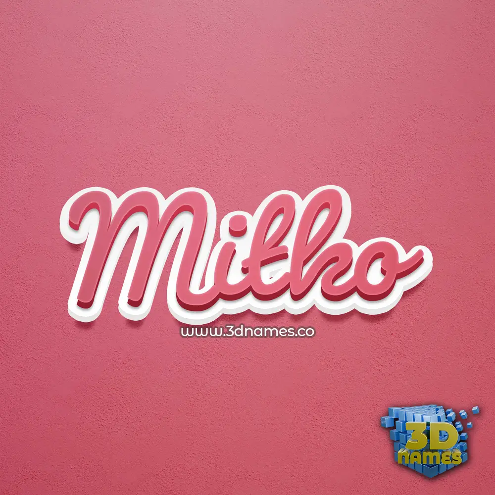 mitko in Red Scribble style - 3D name wallpaper