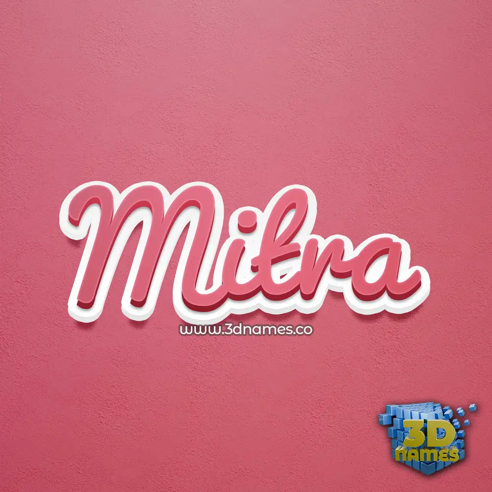 mitra in Red Scribble style - 3D name wallpaper