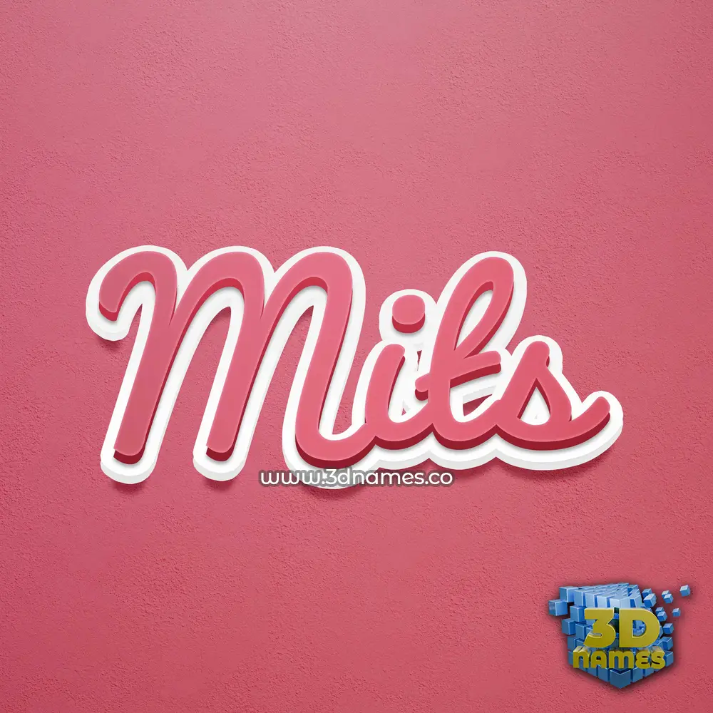 mits in Red Scribble style - 3D name wallpaper
